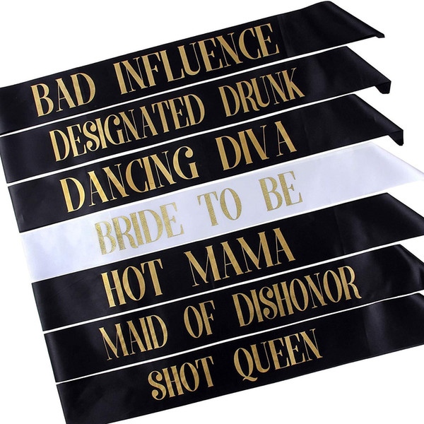 7 Bachelorette Sashes- 6 Bride Tribe Sashes and 1 Bride To Be Sash for bachelorette party Hen Party fit women dress