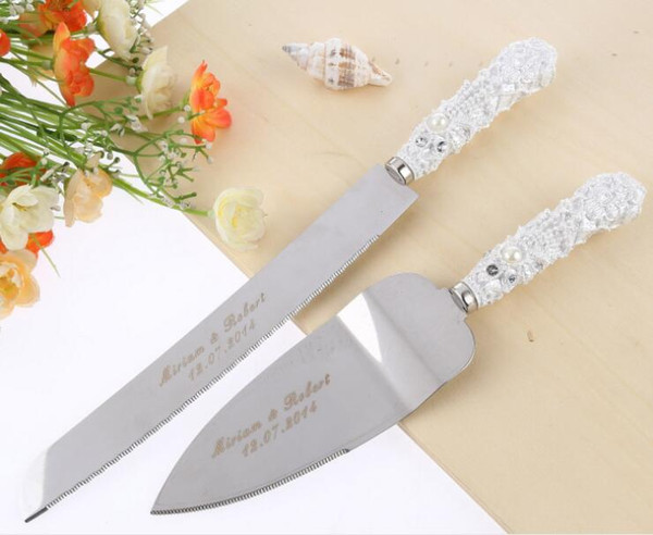 Free Shipping Personalized Wedding Resin Cake Knife Serving Set Custom Cake Knife & Shovel Birthday Gift Party Decoration