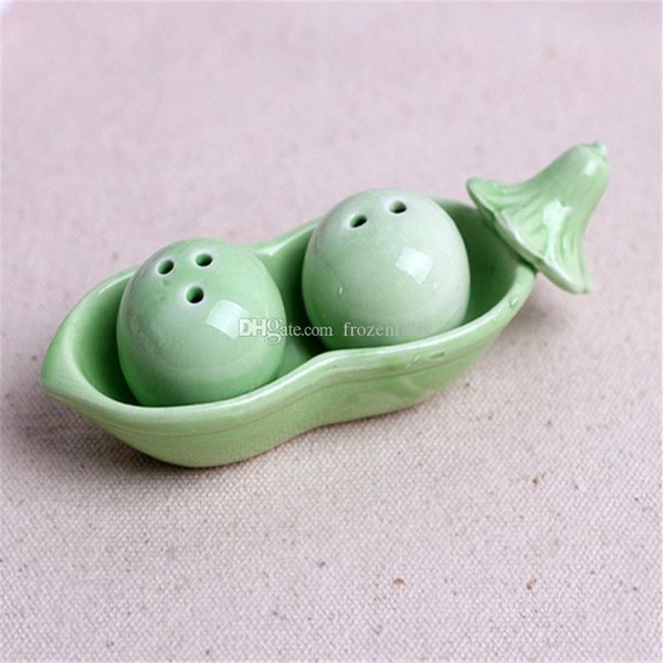 50set=100Pcs Two Peas in a Pod wedding gift Ceramic Salt & Pepper Shakers with gift box DHL Fedex Free Shippinga140-a145