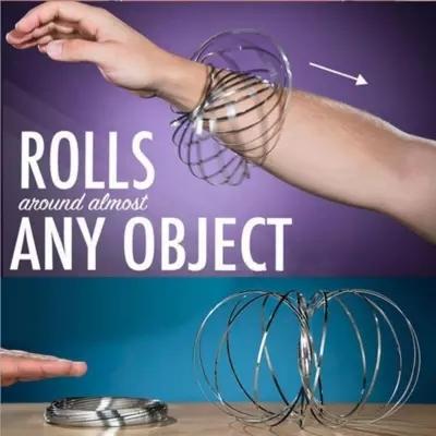Metal Toroflux Flow Ring Stainless Steel Wire Flowrings Magic Pattern Spring Deformation Rolling Bracelet Toys Xmax Gifts