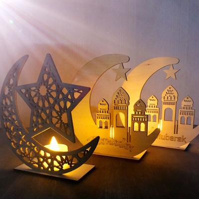 DHL Ramadan Wooden Eid Mubarak Decoration For Home Moon Islam Mosque Muslim Wooden Plaque Hanging Pendant Festival Party Supplies