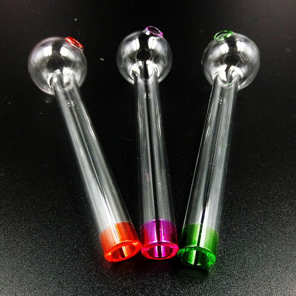 Colored Pyrex glass oil burner pipes with 11cm thick oil burner bubblers for smoking cheap hand glass pipe