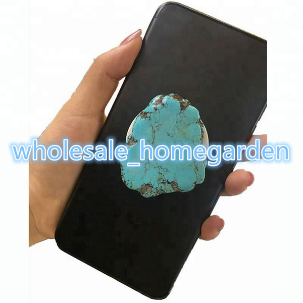 2018 Hot Thick Turquoise Stone Phone Holder Cell Phone Stand Marble cellphone grip Glitter Phone Grips Holder