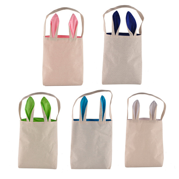 5 Colors Funny Design Easter Bunny Bag Ears Bags Cotton Material Easter Burlap Celebration Gifts Christma Bag 2017 Cotton Handbag 0708070