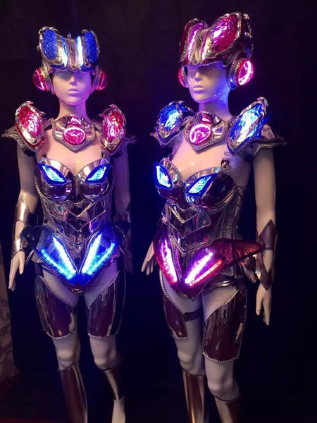 Fashion Led Luminous Catwalk Show Clothes Flashing Sexy Lady Evening Dress Led Cosplay Ballroom Stage Dance Show Costume