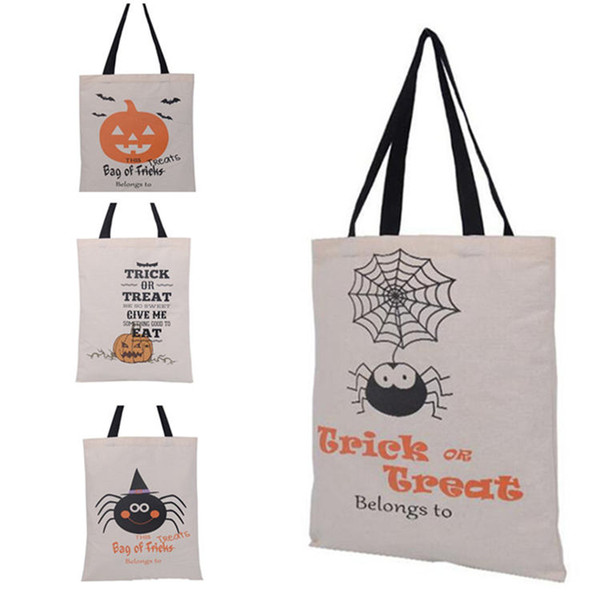New Halloween Handbag Handle Pumpkin Shopping Bags Shoulder Bags Festival Gifts Bag Halloween Canvas Bag 6 Styles Party Supplies T1I771
