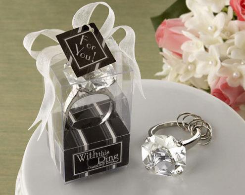 Sparkling Diamond Shaped Engagement Key Ring KeyChain Wedding Favors Bridal Shower Favor Hen Night Christmas Party Gift banquet table decor