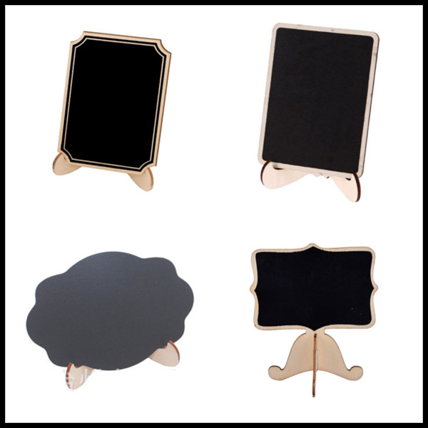 9*8.2*0.3cm 4 Designs Mini Wooden Chalkboard Placed Names Table Numbers/Food Signs Festive & Party Supplies for Wedding Party