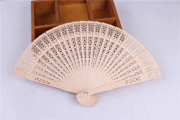 20*34cm New Wooden Hand Fan Portable Lady Wedding Handmade Folding Fans Wholesale 20pcs Hand Fans As Gift