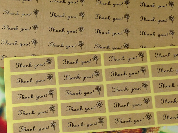 Wholesale- Free shipping Kraft Sticker Labels 1200pcs/lot Thank You kraft sticker labels Sealing adhesive labels Custom Logo Cost Extra