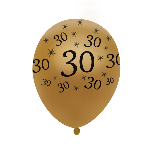 Birthday Balloons Decoration 10pcs 12inch Gold 30th 40th 50th Happy 30Wedding Anniversary Balloon Black Party Supplies