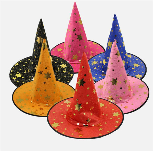 6styles Halloween Hat Popular Children Witch Hat Carnival Fancy Ball Sorcerer hat Dance Costume Toys Halloween Gift 6 color T1I885