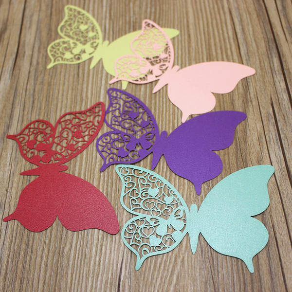 Party decoration card wire glass name card butterfly laser cutting 0.43