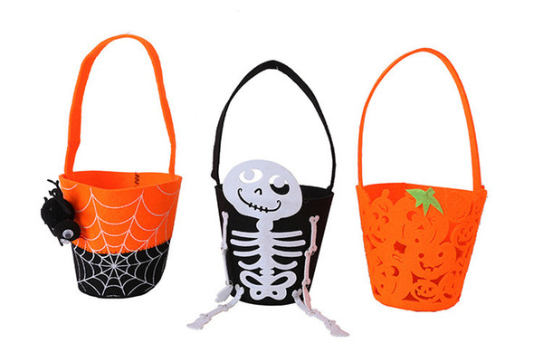 Hottest Sale Crazy Halloween Hand Bag Party Children's Candy Bags Costume Skeleton Pumpkin Bag Party DHL/Fedex Shipping