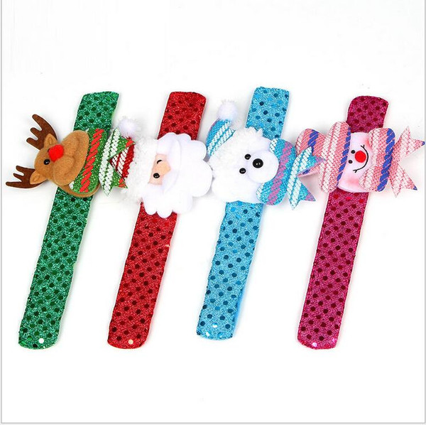 12pcs free shipping Christmas snowman Santa patted ring pops ring wrist bracelet Christmas decoration Christmas gift