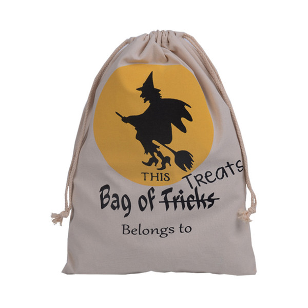 2017 Halloween Bags Canvas Sacks Pumpkin Devil Spider Bat Printed Bag Candy Gift Sack Kids Gift Bags Candy Sacks Hot Sale