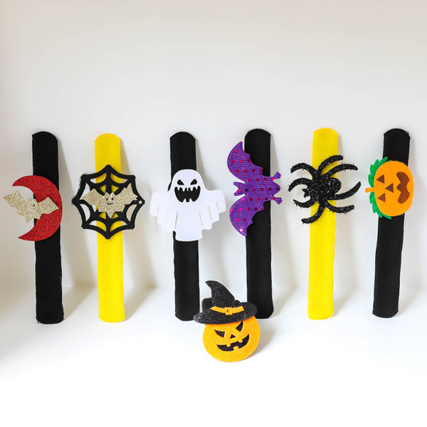Halloween Decoration Pops Ring Patting Circle Bracelet Pat Pumpkin Circle Wristband Party Supplies Kids Favor Gifts