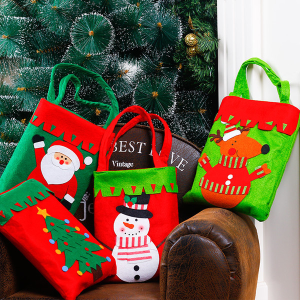 Smiry 1pcS ChristmaS Decoration Supplies For Home Santa Claus Socks Style Christmas Candy Bag Christmas Drop Ornaments
