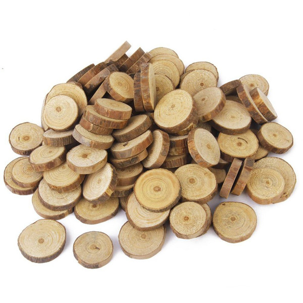 100pcs 1-3CM Approx 3CM Wood Log Slices Discs for DIY Crafts Wedding Centerpieces