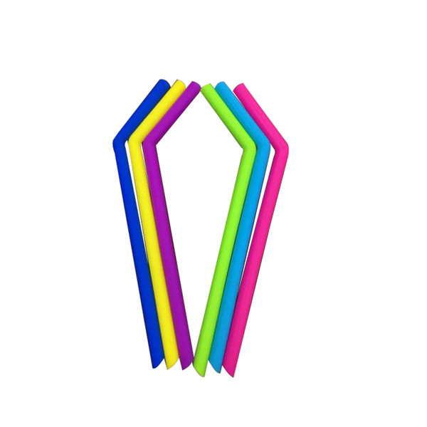10 pcs Reusable food grade safe silicone drinking straws