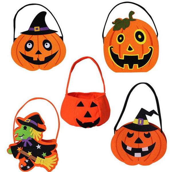Children hallowen Pumpkin Gift Handbags kids hallowen Decorative Props Candy Pumpkin Basket bags 5styles for choose F20171910