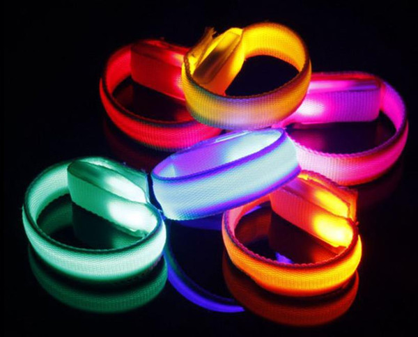 KTV Club Party Grand Event Glowing LED Flashing Wrist Band Bracelet Arm Band Light Up Dance Jogging Glow in dark Cheer props