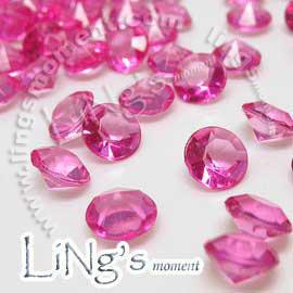 Free Shipping 1000pcs 1ct 6.5mm Fuchsia shadow diamond confetti wedding favor table scatter