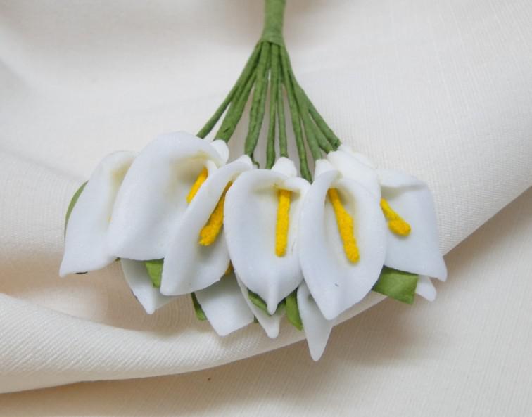 Free Shipping--New Arrival White Beatuiful Handmade Mini Calla Lily Flower for wedding invitation ca