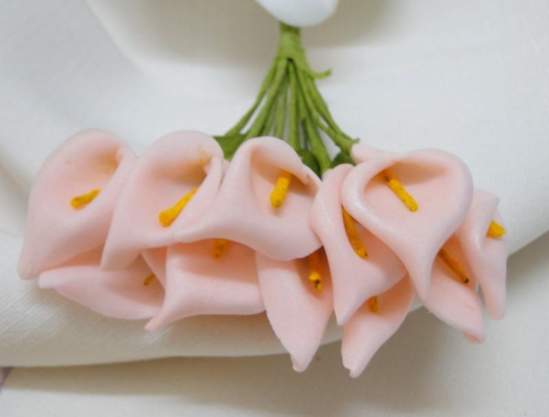 Free Shipping--New Arrival Peach Beatuiful Handmade Mini Calla Lily Flower for wedding invitation ca