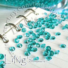 Free Shipping 1000 1/3ct 4.5mm Aqua Blue diamond confetti wedding favor table scatter Decoration