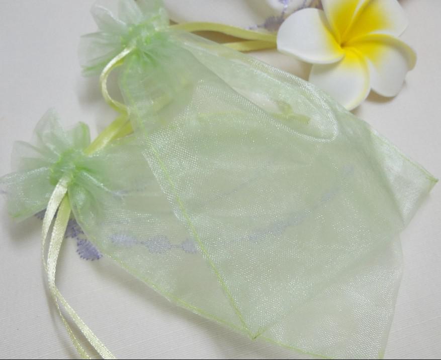 FREE SHIPPING-50PCS 10x15cm light green Sheer Organza Wedding Favour Party Gift/Candy Bag