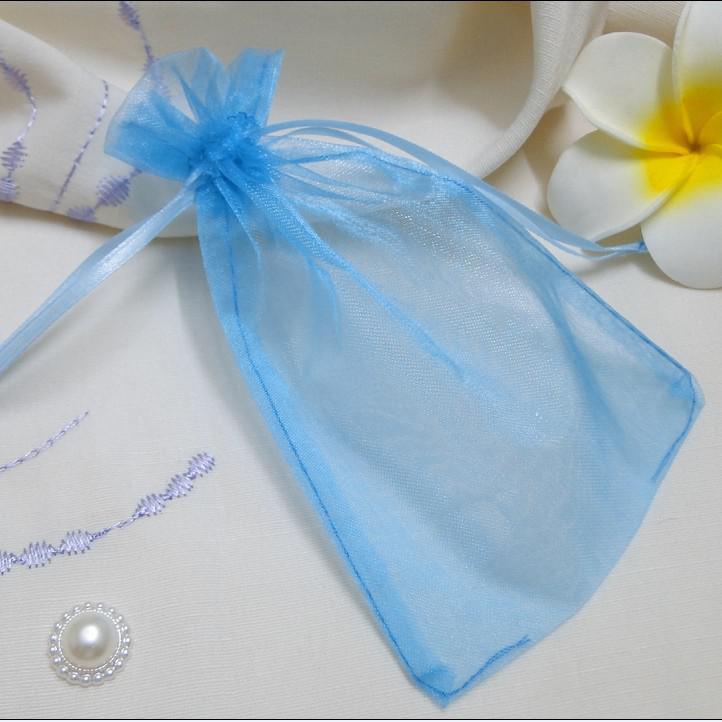 FREE SHIPPING-50PCS 10x15cm Aqua Blue Sheer Organza Wedding Favour Party Gift/Candy Bag