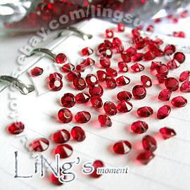 Free Shipping 1000 1/3ct 4.5mm Crimson Red diamond confetti wedding favor table scatter Decoration