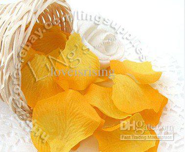 Free shipping-100pcs Gold Yellow Rose Flower Petal Wedding Table Party Favor Decoration