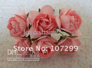 Free Postage--New Arrival 144pcs Pink Handmade Paper Flower for Scrapbook Card Making DIY Craft