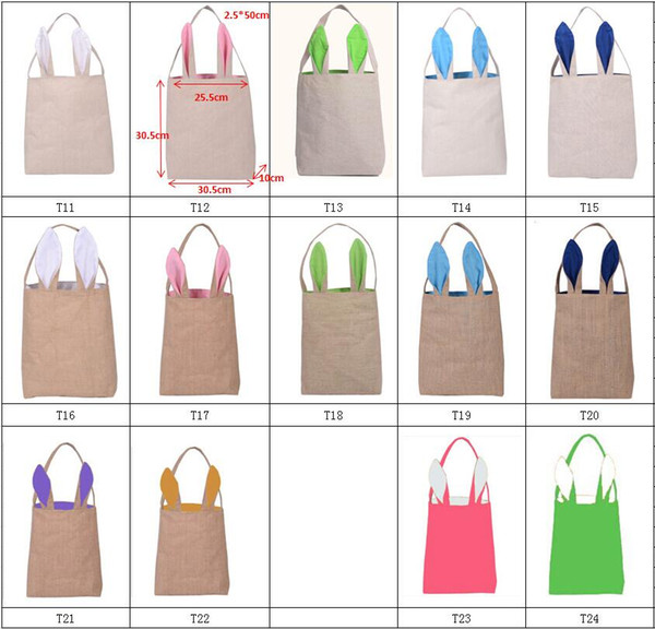 Easter bag Bunny Ears Basket Bags Easter Basket INS Burlap Rabbit Ears Handbag Party Supplies Gift Bag party decoration Festival Gift SF233