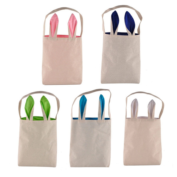 Funny Easter Bunny Bag Rabbit Ears Bags Lovely DIY Barlap Bunny Basket Rabbit Ears Bags Cute Easter Egg Bag Gifts Christmas Bags YFA275