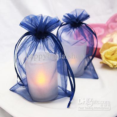 16 colors Pick--100 pcs Navy Blue Sheer Organza Pouch 6