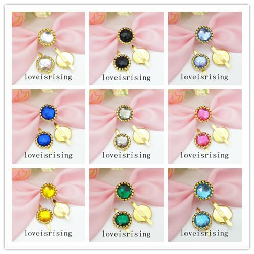 16 Colors You Pick--100pcs acrylic beads Gold Plated Brads Paper Fastener for wedding favor box Decor Scrapbooking DIY Craft