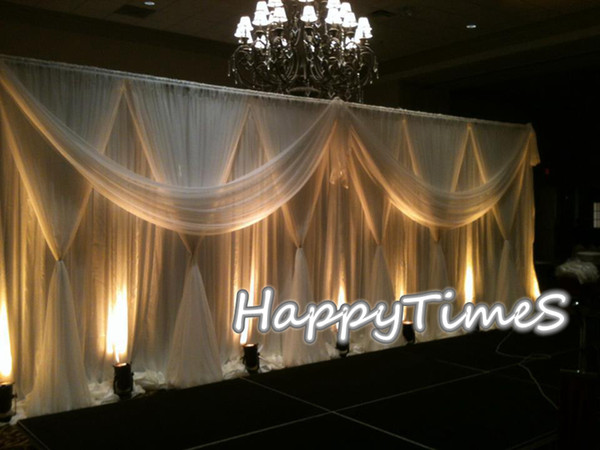 3m High 6m Wide Wedding&Party Decoration Curtain Backdrop With Detachable Swags Drapes Wedding Favors Ice Silk Fabric