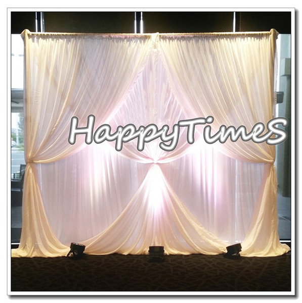 3*3m Event Curtain Backdrop With Detachable Drapes Beautiful Wedding Backdrop Decorations Ice Silk Fabric Ruffled Design