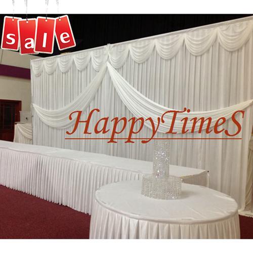 3M High 6M Wide Wedding&party backdrop wedding curtain with detachable swag beautiful petticoat on top,handworking