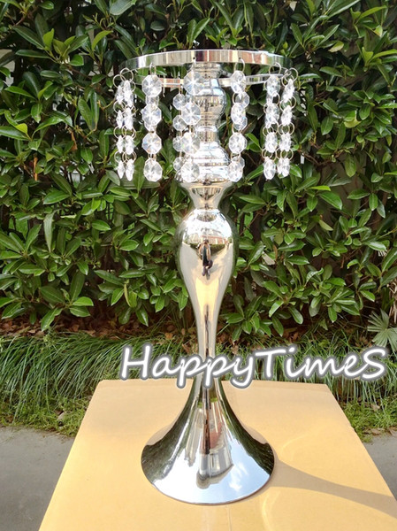 10sets/lot 50cm high Luxury Wedding Party Centerpieces Banquet Crystal Pillar Beautiful Crystal Pillar With Pendant