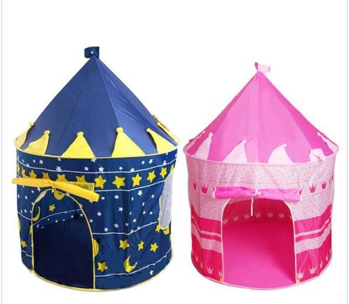 Wholesale Large Blue Pink Castle Prince Princess Indoor Outdoor Foldable Tipi Pop Up Kids Tent Portable Garden Cubby Toy Playhouse