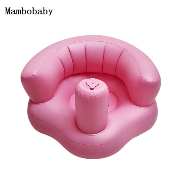 Kids Baby Seat Inflatable Chair Sofa Bath Seats Dining Pushchair Pink Green PVC Infant Portable Play Game Mat Sofas Learn Stool