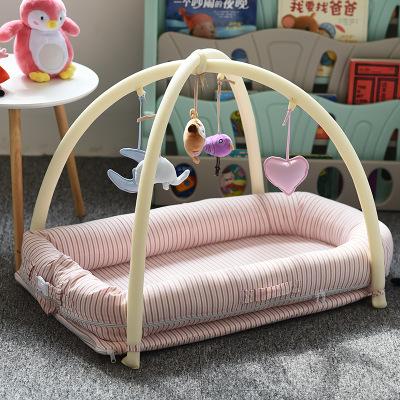 Pure cotton gauze newborn baby portable belt toy baby bed to go to sleep in bed nets bionic small bed