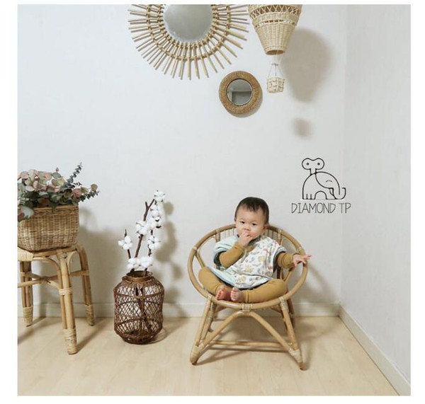 Children's rattan chair Rocking Chairs Indonesian Fujita Chair Children's room decoration children's chaires pure hand-woven chair