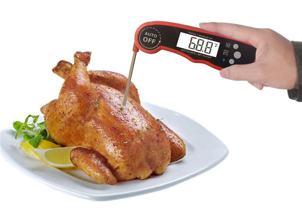 Collapsible Digital Cooking Food Detector Meat Household Thermometer Measuring Instrument Kitchen Grill 4 Button Stainless Steel ST141