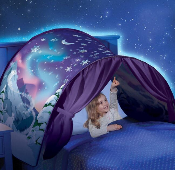 Kid Baby Dream Tent Fantasy Foldable Unicorn Moon White Clouds Cosmic Space Snow Tent Fancy Sleeping Prop Without Night Light 25pcs