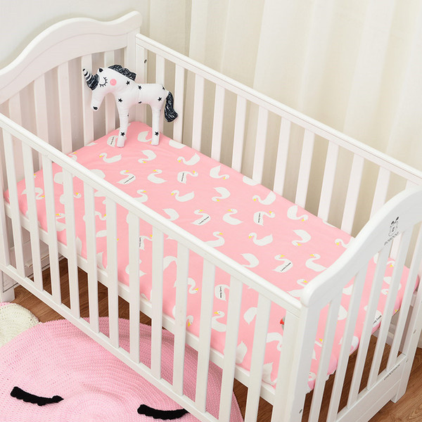 Muslinlife Flamingo/Cactus Pattern Crib Mattress Protector,Baby Crib Bed Fitted Sheet With Elastic band (130*70/120*60/120*65cm)